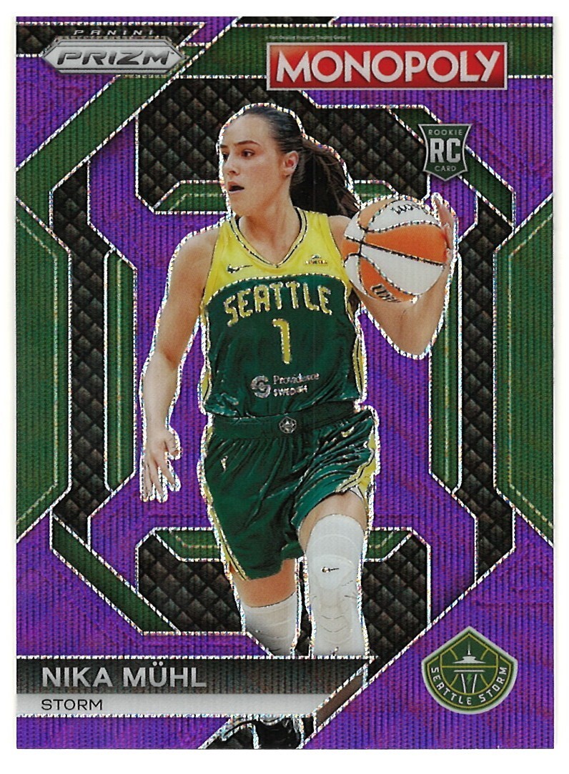 2024 PANINI PRIZM WNBA MONOPOLY NIKA MUHL #WNBA26 PURPLE PRIZM ROOKIE RC STORM