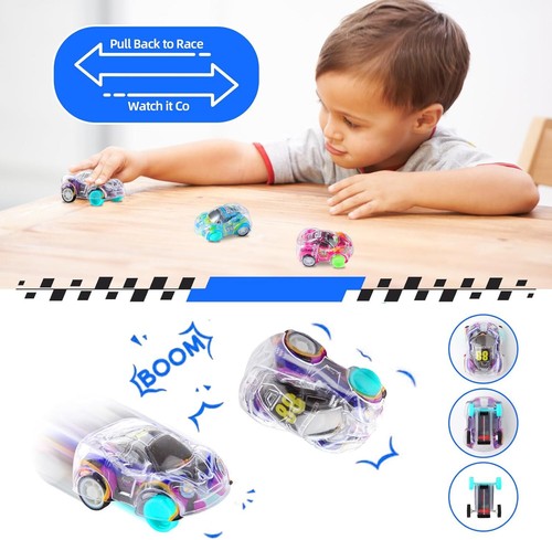 50 Pcs Mini Pull Back Cars Set, Pull Back Racing Vehicles for Kids Toddlers, Bul - Picture 4 of 11