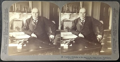 President William McKinley First Photo In The White House Original Stereoview - Picture 2 of 3