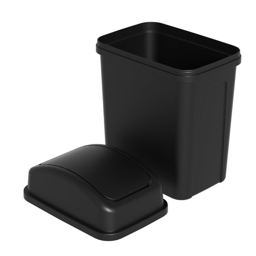 7 L Small Bathroom Trash Can Swing Top Garbage Can Plastic Trash Can With Swing - Picture 5 of 7