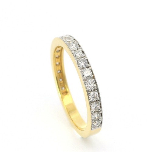 Genuine Diamond Ring 18K Yellow Gold Women,Earth Mined Natural Diamond Band Ring - Picture 8 of 8