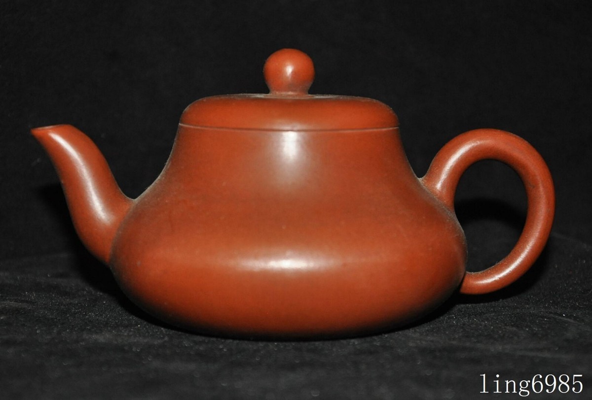 ✤中国骨董品✤茶碗✤ Large Antique Yixing Zini Baozhu Chinese Teapot Repaired