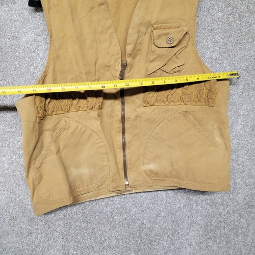 Vintage Aldens Shooting - Hunting Vest Men Large Tan Zip Up - Picture 3 of 17