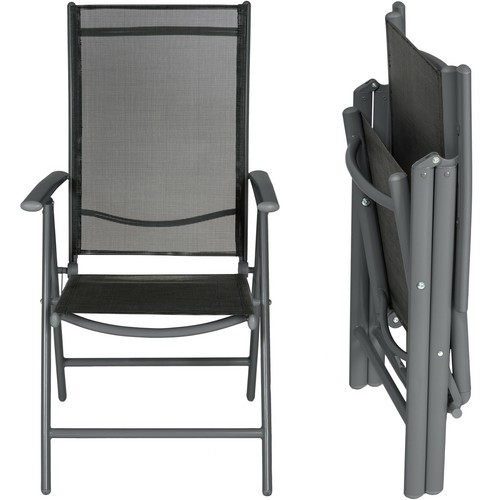 Set Alu Gartenstuhl Klappstuhl Campingstuhl Aluminium Hochlehner Garten klappbar - Bild 35 von 37