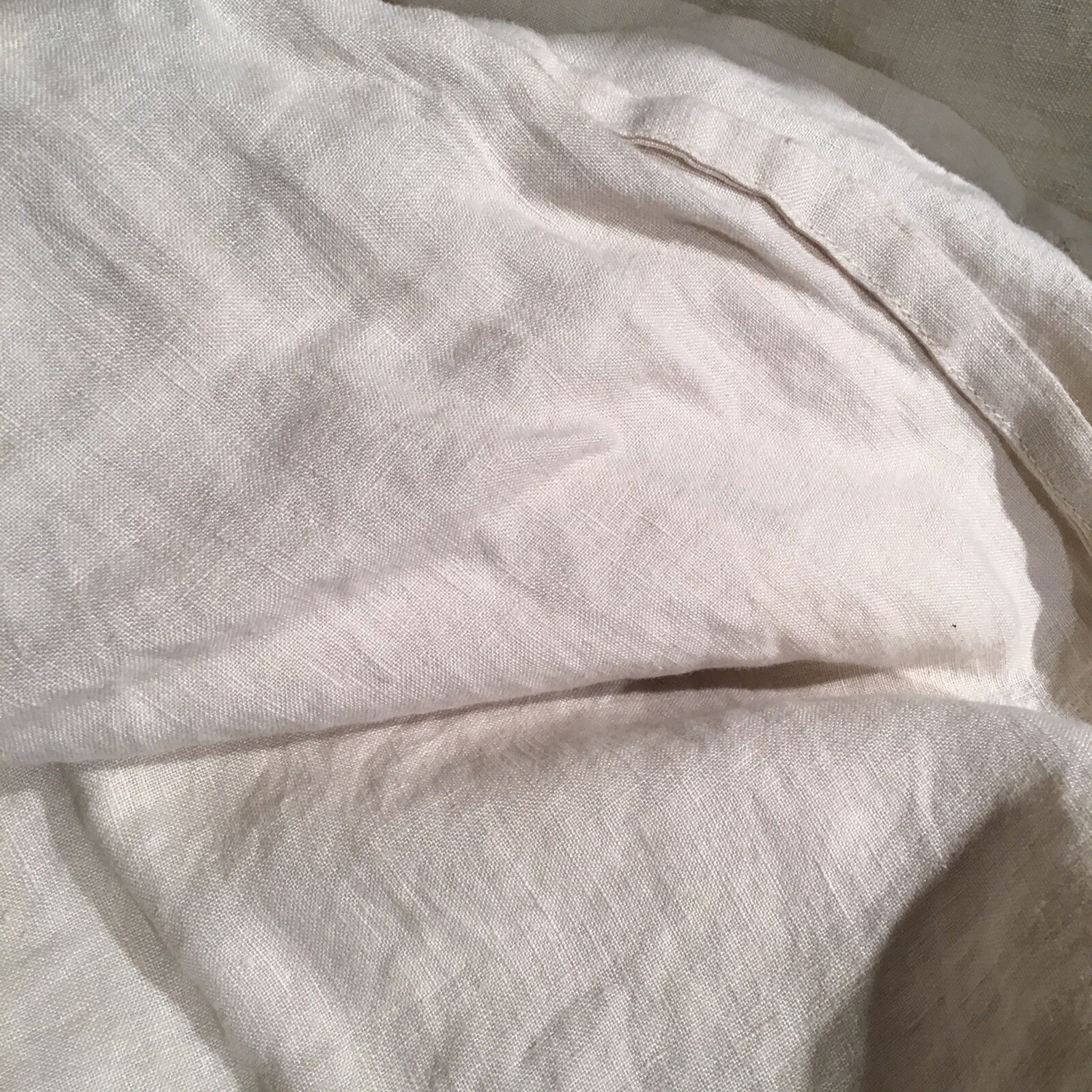 QUEEN SIZE 100 LINEN FLAT SHEET HEM STITCH TOP IVORY THE COMPANY STORE