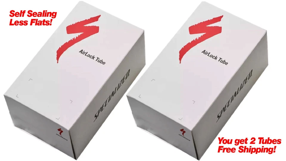Specialized Presta Valve Airlock Self Sealing Bicycle Tubes Pair Free Shipping