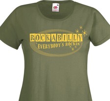 Tee shirt femme ROCKABILLY  - Vintage Retro Pin-Up Rockers Teddy Girl 50's 60's 
