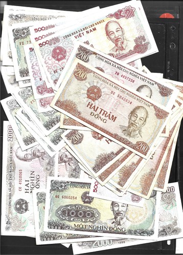 VIET NAM $200-$2000 DONG SET OF 4 LOT OF 40 (VF/EF) FROM 1987-88 - Picture 2 of 2