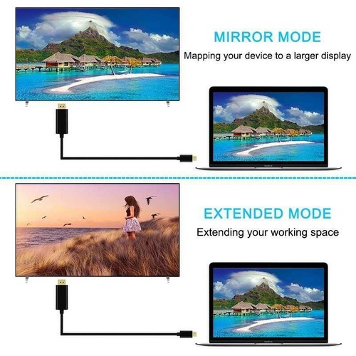 Cable USB3.1 a DisplayPort tipo C de 6 pies 4K UHD @60Hz USB-C a DP para Macbook Dell - Imagen 7 de 8