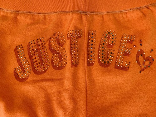 Justice Girls  Joggers Pants Monkey&Shining Beads Backside 14 Pull On - Picture 3 of 6