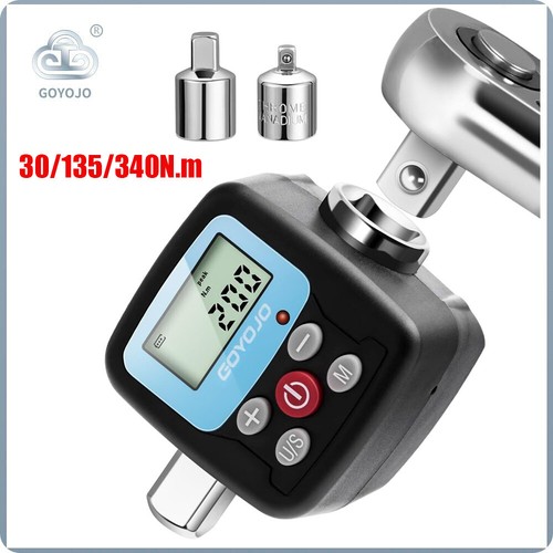 Electronic Digital Torque Wrench 1/2" 1/4" Adapters Adjustable Bike Car Repair - Picture 2 of 17
