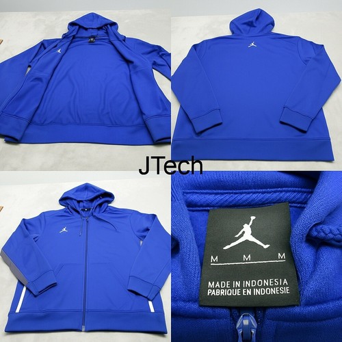 Jordan Trainingsjacke Herren Medium royalblau Kapuze durchgehender Reißverschluss Jumpman Stickerei Y2k