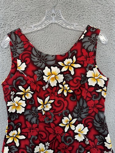 Vintage Aloha Republic Hawaii Blumen Hibiskus trägerlos rot Kleid Größe 17W 33L - Bild 2 von 16