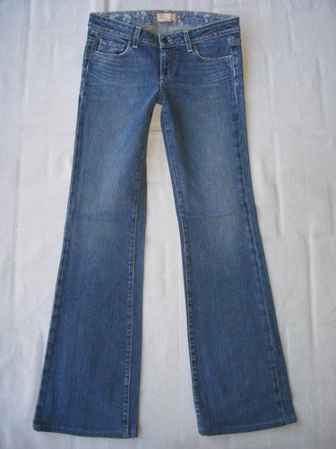 Pantalones de mezclilla Paige Hollywood Hills Bootcut para mujer talla 28 azul desgastado + elástico L32 - Imagen 4 de 10