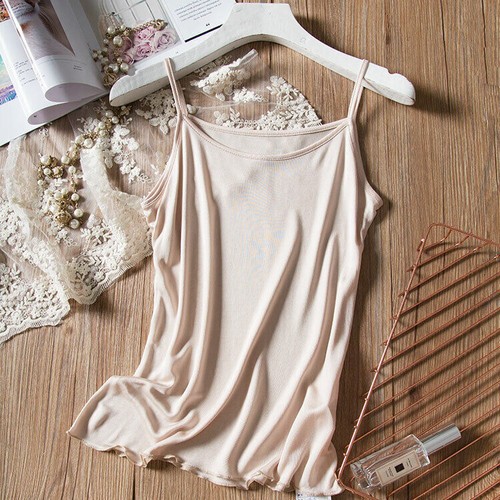 Women Mulberry Silk Camisole Top Super Breathable Pure Silk Cami Tank T Shirts - Picture 10 of 18