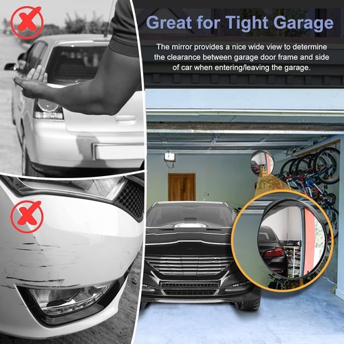 Acrylic 16'' Shatterproof Convex Mirror - Enhance Safety in Driveways & Parking - Picture 4 of 8