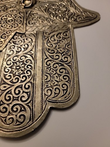 Handgefertigter Metall handgefertigter marokkanischer Hamsa Khemissa Evil Eye Away Anhänger, 9"x7" - Bild 5 von 9