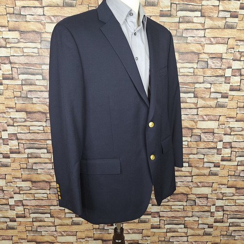 American Living Sport Coat Blazer Mens 46R Dark Navy Gold Button Wool - Picture 4 of 10