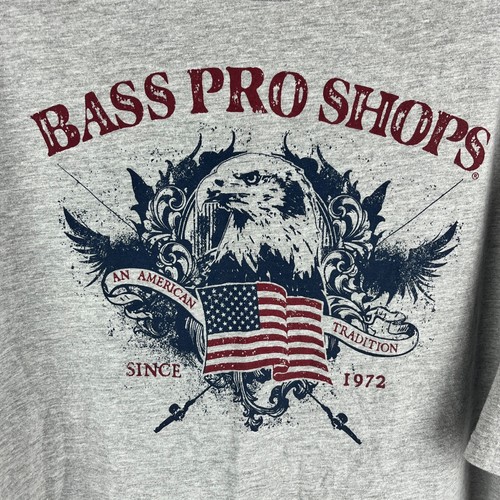 Bass Pro Shops Herren 3XL grau T-Shirt American Tradition Adler Flagge USA - Bild 2 von 4