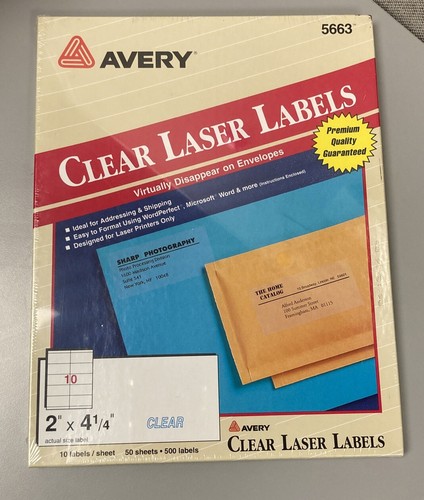 Avery Clear Laser Labels 5663 Sealed Package 2