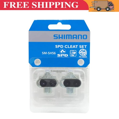 Genuine Shimano SM-SH56 SPD Cleats Shoe Road Bicycle Pedal Set Clipless - Silver - Picture 2 of 7