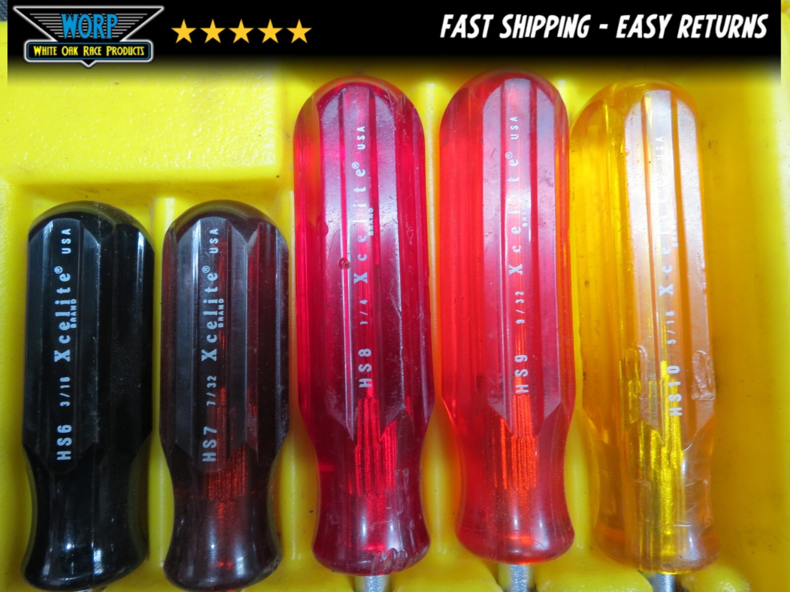 VINTAGE XCELITE HOLLOW SHAFT NUT DRIVER SET HEX 10 PIECE WITH CASE MADE