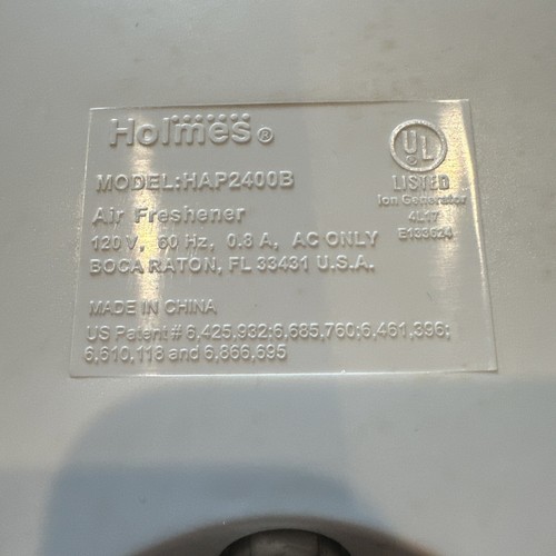 Holmes HAP2400B Air Freshener / Cleaner 3-Speed with Carbon Filter Works Great - Picture 8 of 8