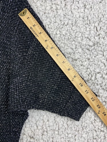 Derek Heart shimmer gray 3/4 sleeve round neck open knit sweater size L - Picture 3 of 8