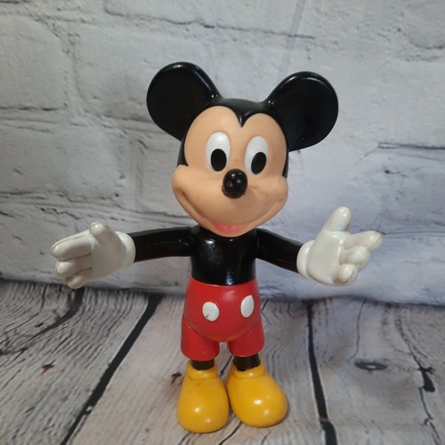 Modellino giocattolo articolato vintage Disney Topolino vinile 6 1/2" posabile - Foto 2 di 4