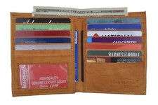 Men's RFID Genuine Leather Bifold Wallet Slim Hipster Credit Card ID New Tan