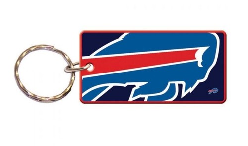 Llavero rectangular de carbono Buffalo Bills MEGA (2,5" X 1,25") con espejo en la parte posterior - Imagen 1 de 2
