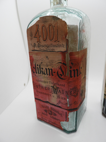 +ANTIK+ Günther Wagner PELIKAN 4001 & 3001 / Tintenflaschen / mit Etikett c1900 - Bild 4 von 10