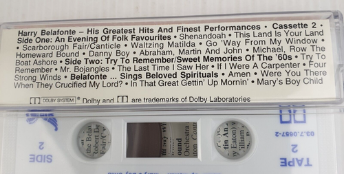 Harry Belafonte - His Greatest Hits And Finest Performances Cassette Tapes x 3 - Picture 6 of 7