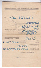 POW Post 1947 from Corse (France) to Mannheim