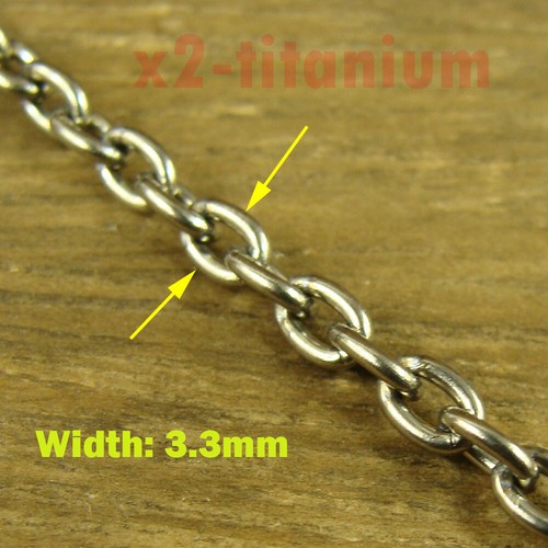 3.3mm width Pure Titanium 70mm 65mm 60mm O shaped necklace anti-allergy XH378 - Picture 4 of 7