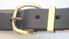 BLACK HANDMADE SOLID LEATHER BELT 1 1/8" WIDE SIZE 28