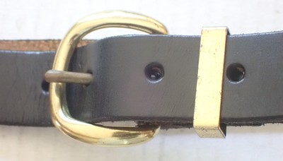 BLACK HANDMADE SOLID LEATHER BELT 1 1/8 display picture 2