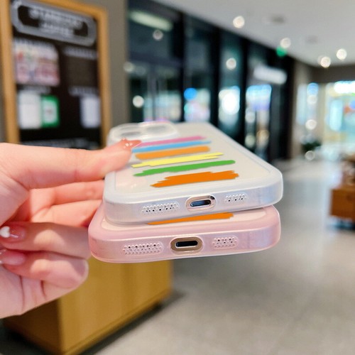 Cute Rainbow Shockproof Clear Case For iPhone 15 14 13 12 Pro Max 11 Phone Cover - Zdjęcie 10 z 17
