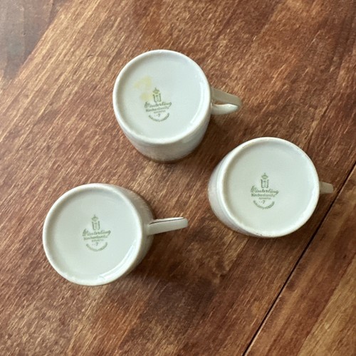 Winterling Porcelain China Espresso Cup Gold Band Floral Pattern Set of 3 Cups - Picture 3 of 10