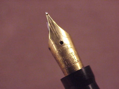 +  WEBSTER GRAY  STRIATED PEN, GOLD NIB, MILITARY CLIP, VISULATED, LF,GFT, c'40' - Bild 8 von 9