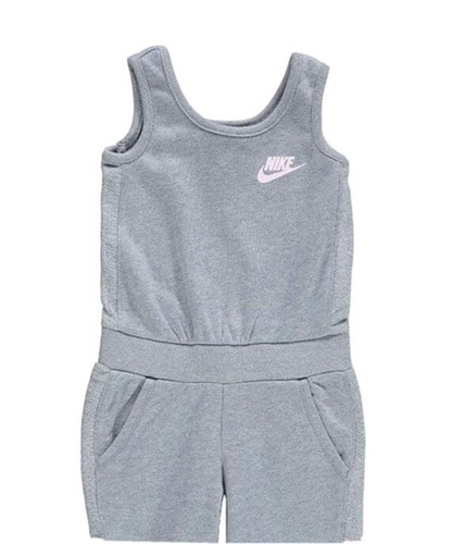 NWT NIKE Girls' Slate Gray Ashen Jumpsuit Size 6X Romper Sleeveless - Picture 2 of 3