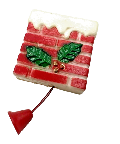 Prendedor de plástico de colección Santa Pull String Pop Up juguete rayas rojas regalo - Imagen 3 de 4