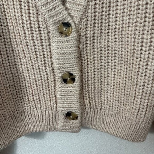 Garage Chica Cardigan V-neck Chunky Knit Long Sleeve Ballet Pink New Size XS - Picture 2 of 5