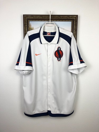 Vintage Nike 90's Syracuse Basketball Shootaround Button Up Jersey Mens Size M - 第 1/11 張圖片