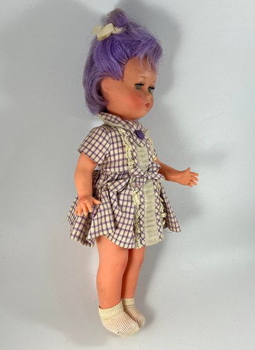 Vintage Drei M Puppe Doll West Germany Purple Hair 12"H Sleepy Eyes Tilt N Cry - Picture 4 of 8