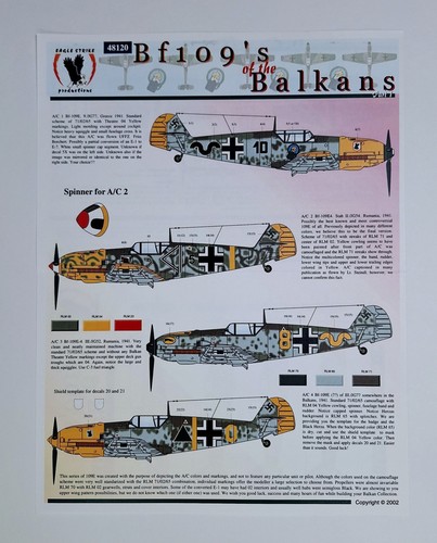 1/48 Bf 109E Decals 'Bf 109's of the Balkans, Part 1' - Eagle Strike 48120 - Bild 3 von 5