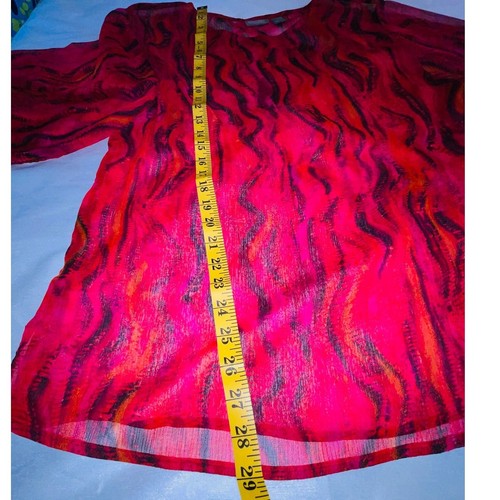 Additions by Chico's Vibrant Top - Women's Size 2 (US L) - Semi-Sheer - Picture 7 of 9