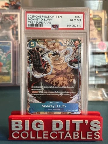 One Piece Monkey D Luffy Treasure Rare OP13 OP11-058 PSA 10 Gem Mint
