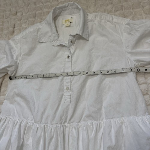 Mini Camisa Vestido Anthropologie MAEVE Pequeño Pequeño Blanco Dobladillo Burbuja SP - Imagen 4 de 8