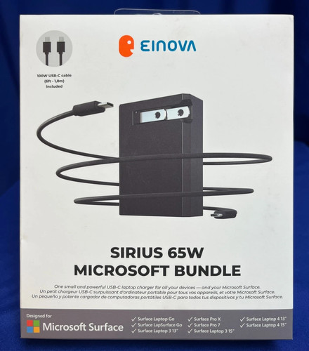 EINOVA Sirius 65W Microsoft Bundle, USB-C Microsoft Surface Laptop Charger-NEW - Picture 2 of 4